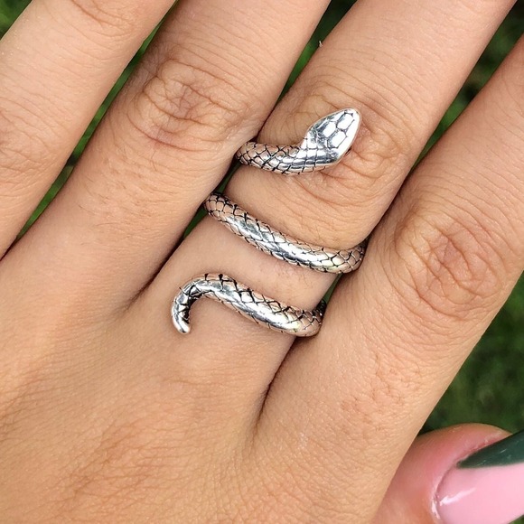 Serpent Ring, Snake Ring, 925 Sterling Silver Rings, Statement Rings, Women's Ri - Picture 1 of 7